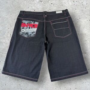VTG Enyce Shorts Mens 32 Baggy Wide Leg Jean Denim Skate Black Y2K NWT Defenders